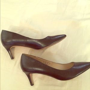 Black pumps and green wedge both size 10